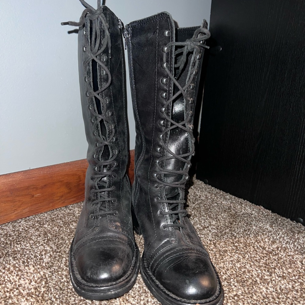 Valleverde Leather Combat Boots